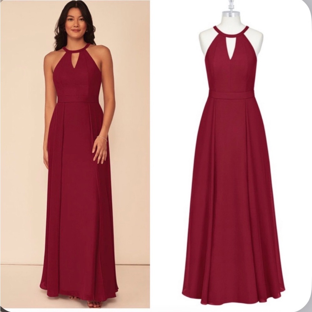 Burgundy Halter Maxi Dress Bridesmaid